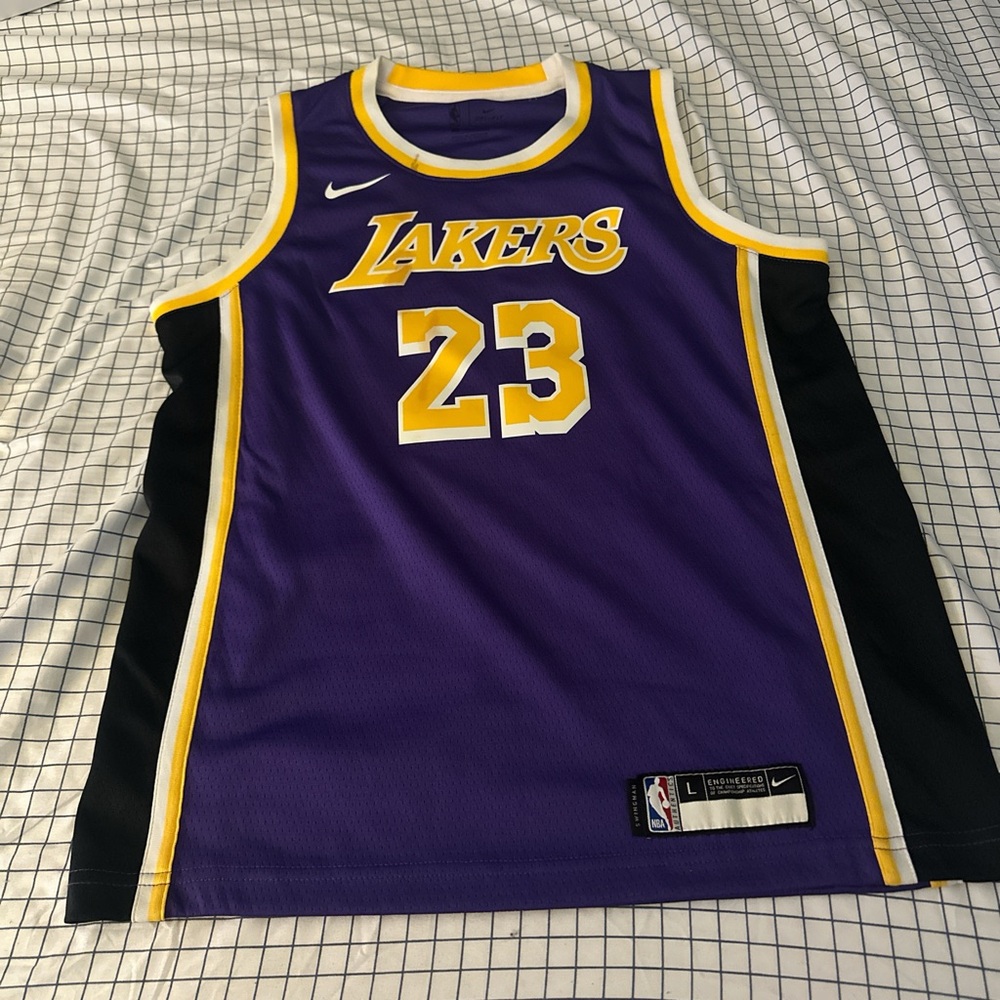 Nike Purple and Yellow Lakers Icon Edition Jersey